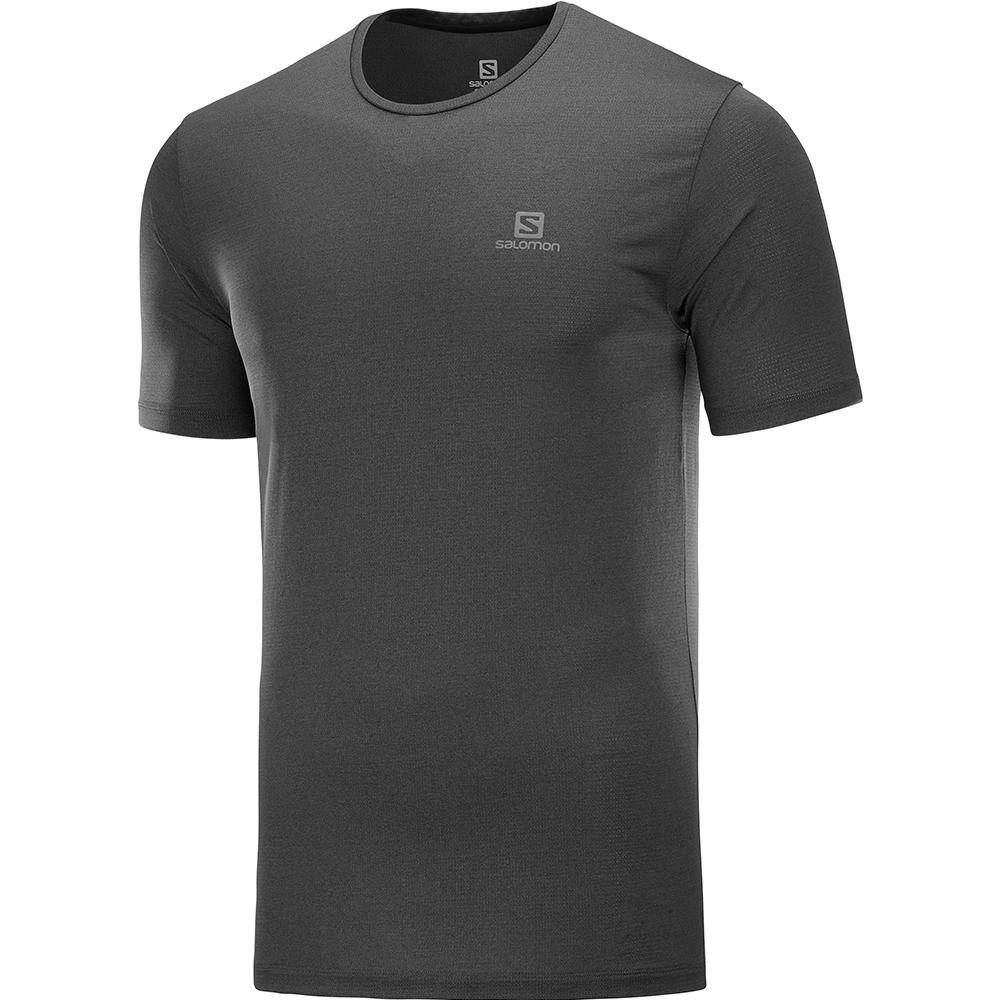 Salomon Singapore Mens T-shirts - AGILE TRAINING M Black | 85201-UGWD